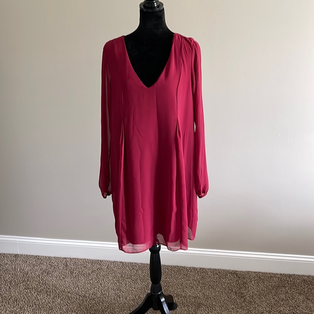 Red long sleeved BCBG Generation dress.
